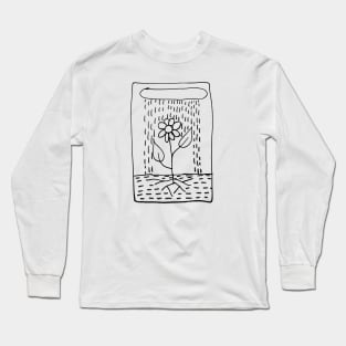 The painting of a rose under the rain Long Sleeve T-Shirt